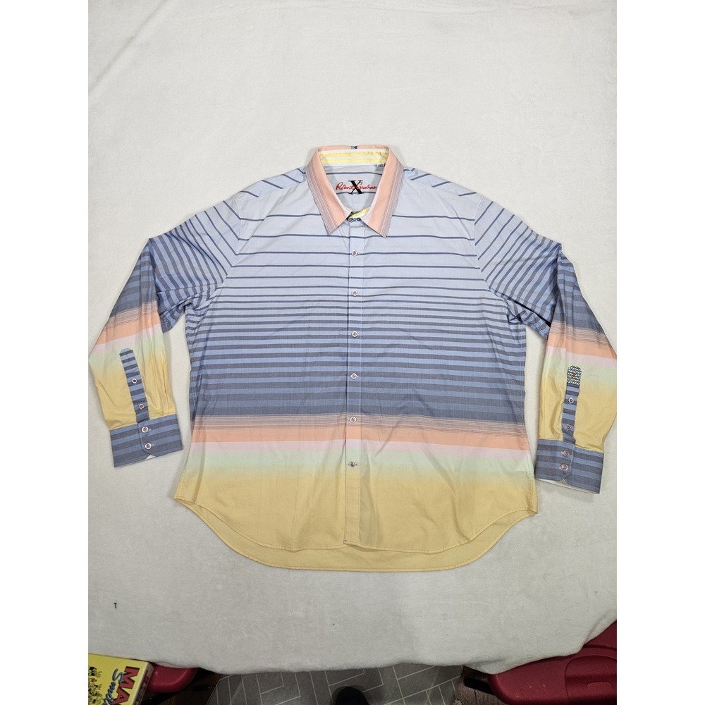 Robert Graham Ombre Stripe Button-Up Shirt - Blue, Pink & Yellow